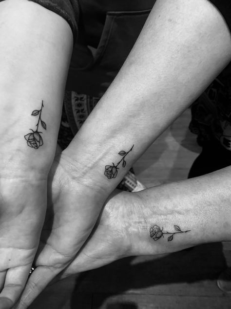 Mom And Daughter Rose Tattoos, Matching Rose Tattoos Mother Daughters, Mother Daughter And Grandmother Tattoos, Mother Daughter Tattoos Rose, Mother Daughter Grandmother Tattoos, Grandma Mother Daughter Tattoos, Grandma Mom And Daughter Tattoo, Grandmother And Granddaughter Tattoos, Mother Daughter Granddaughter Tattoos