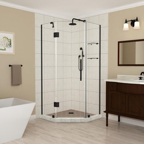 Neo Angle Shower Doors, Neo Angle Shower Enclosures, Hinged Shower Door, Frameless Hinged Shower Door, Shower Door Installation, Neo Angle Shower, Frameless Shower Enclosures, Shower Base, Frameless Shower