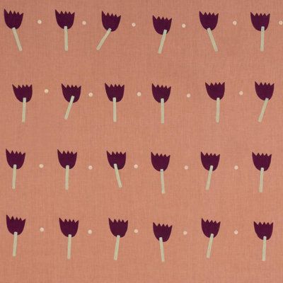 This charming tulip pattern on linen is a nod to the playful prints of artist Caroline Z Hurley’s 1980s childhood. Each flower motif is individually block-printed by hand in New Bedford, Massachusetts. Schumacher Color: Violet/Rust Schumacher X Caroline Z Hurley Tulip Play Hand Block Print Fabric - Fabric in Violet/Rust | Size 36" L X 56" W | Perigold Fabric Organization, Bedford Massachusetts, Colour Violet, 1980s Childhood, Tulip Pattern, Block Print Fabric, New Bedford, Color Violet, Organize Fabric