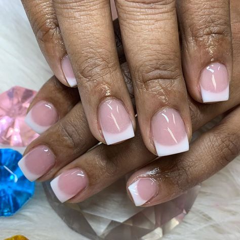 Simply Styled by DeeDee on Instagram: “Full Set *Overlay | All Acrylic  Pink & White  @tammytaylornails TP & WW Appointments | Link in bio” Pink And White Full Set Nails, White Full Set Nails, Pink And White Nails Acrylic, Full Set Nails, Acrylic Pink, White Nails, Natural Nails, Pink And White, Full Set