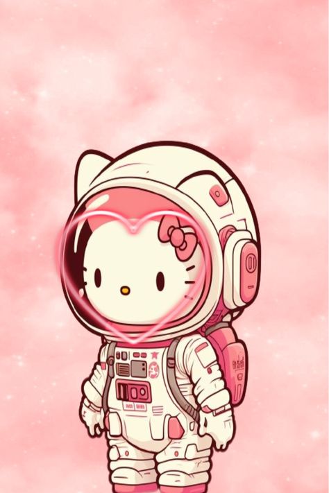 Astronaut Hello Kitty Wallpaper, Hello Kitty In Space, Girly Astronaut, Kawaii Astronaut Wallpaper, Hello Kitty Unicorn Wallpaper, Hello Kit, Hello Kitty Wallpaper, Hello Kitty, Kitty