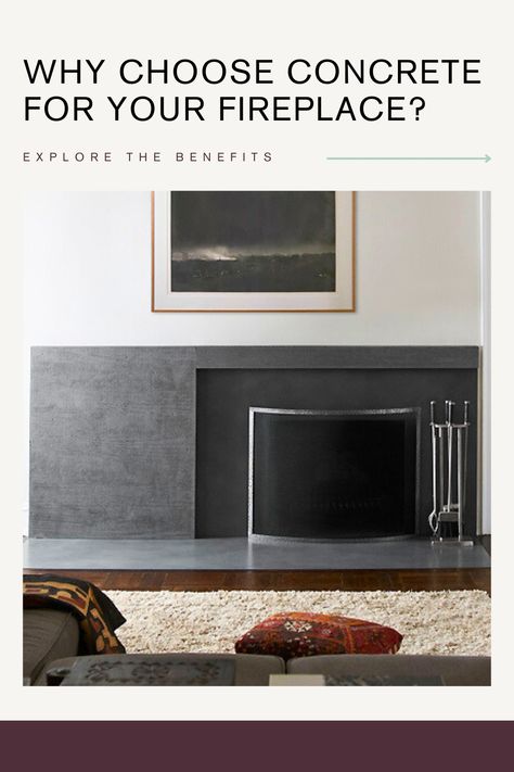 Concrete has become a top choice for fireplace surrounds, blending natural elegance with unmatched versatility.🖤 Concrete Fireplace Surround, Grey Fireplace, Concrete Fireplace, Fireplace Design, Fireplace Surrounds, Blending, Dark Gray, Fireplace, Design