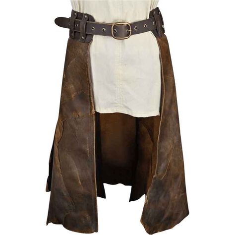 Leather Battle Skirt Battle Skirt, Medieval Clothing Women, Rogue Costume, Open Front Skirt, Warrior Outfit, Viking Costume, Larp Costume, Leather Armor, Adventure Outfit