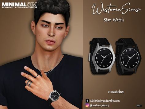 The Sims Resource - Sims 4 - Bracelet - WisteriaSims - MINIMAL SIM - STAN WATCH - Wrist left Mods Sims 4, Sims 4 Men Clothing, Men's Piercings, Sims 4 Male Clothes, Mens Jewerly, Sims Free Play, Sims 4 Cc Shoes, Sims 4 Cc Folder, Play Sims