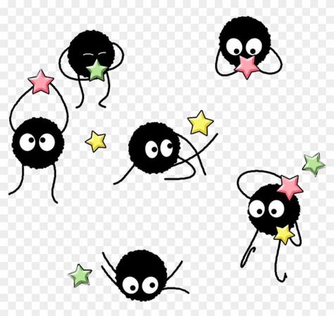 Totoro Soot Sprites, Sprite Image, Cream Tattoo, Studio Ghibli Tattoo, Soot Sprite, Studio Ghibli Fanart, Ghibli Tattoo, Chihiro Y Haku, Color Me Mine