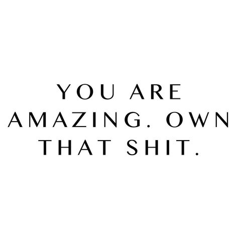 Jessica Filloon (she/her) on Instagram: “You are ✨ A M A Z I N G ✨ Own that shit! ⠀ .⠀ .⠀⠀ .⠀⠀ #youareamazing #bekindtoyourself #joyful #mindfulness #selfcare #grateful…” Her Quotes, I Am Her, She Quotes, You Are Amazing, I Am Grateful, Be Kind To Yourself, Free Downloads, Affirmations, Motivational Quotes