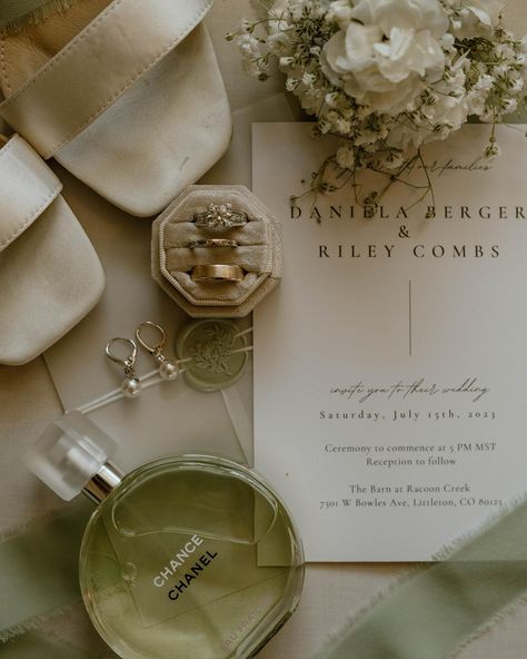 Some wedding day details 🤩 I loved the sage green and white colors for this July wedding 🤍 Gold Sage And White Wedding, Neutral And Sage Green Wedding, Green Wedding Detail Shots, Sage Green Wedding Accessories, Green Wedding Moodboard, Sage Green Coastal Wedding, Sage And Pearl Wedding, Sage Green Wedding Details, Wedding Day Flatlay