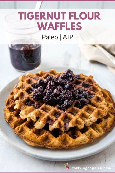 Tigernut Recipes, Tigernut Flour Recipes, Blueberry Syrup Recipe, Aip Baking, Breakfast Paleo, Tigernut Flour, Aip Breakfast, Autoimmune Paleo Recipes, Aip Paleo Recipes