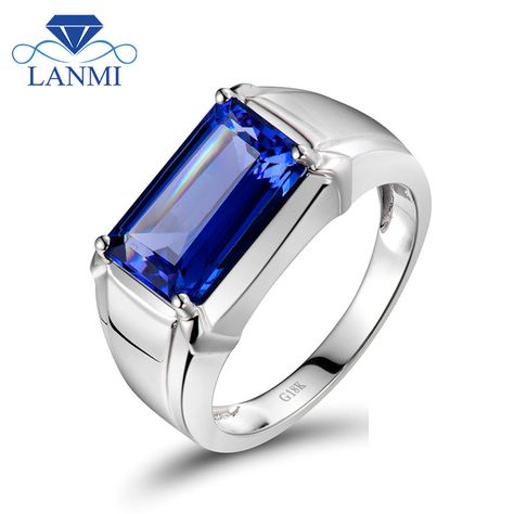 Tanzanite Wedding Rings Blue Tanzanite 18K White Gold Ring For Men, Natural Gemstone Ring For Sale SR0383 Mans Jewellery, Emerald Ring For Men, Man Jewellery, Mens Rings For Sale, Sapphire Jewellery, Black Hills Gold Jewelry, Mens Gemstone Rings, Man Ring, Vintage Silver Rings