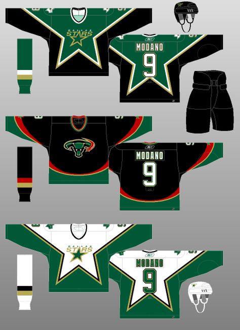 Dallas Stars  2003-06 Sports Graphic Print Jersey, Hockey Jersey Design, Hockey Jersey Streetwear, Custom Hockey Jersey, Nfl Jersey Concept, Nascar Shirts, Nhl Jersey Concepts, Dallas Stars Hockey, Hockey Clothes