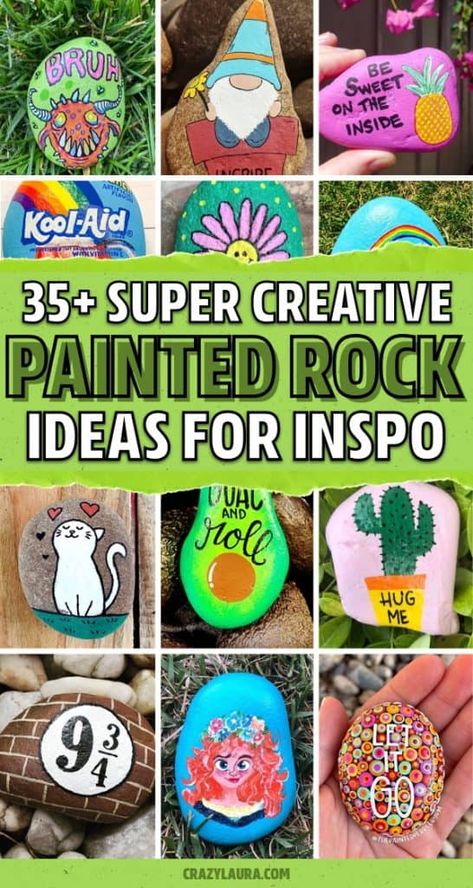 House Stone Exterior, Paint Stone, Painted Rock Ideas, Crazy Laura, Stone Paint, Funny Rock, Stone Exterior, Painted Rocks Kids, Painted Rocks Craft