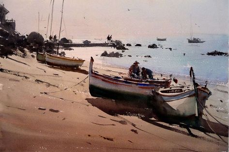 Art Of Watercolor: July 2012 Joseph Zbukvic, Watercolor Boat, Creative Watercolor, Watercolour Landscape, Marine Painting, Boat Art, Boat Painting, Watercolor Painting Techniques, 수채화 그림