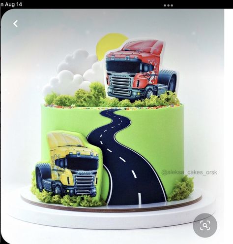 Cars Theme Cake, Rodjendanske Torte, Pig Birthday Cakes, Cars Birthday Cake, Ocean Cakes, Fondant Cake Designs, Truck Cakes, Dream Wedding Cake, Simple Cake Designs