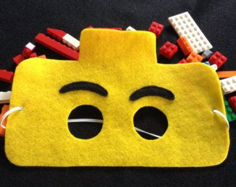 Lego Mask, Lego Movie Party, Party Cooler, Lego Camp, Lego Themed Party, Lego Costume, Ninjago Birthday, Ninjago Party, Felt Mask