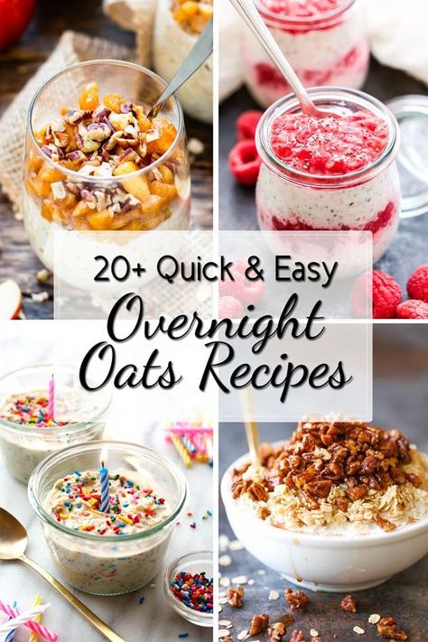 20+ Quick & Easy Overnight Oats Recipes | Gluten-Free, Vegetarian and Vegan oatmeal recipes for those busy school breakfasts or quick and easy breakfast recipe ideas. #oats #oatmeal #glutenfree #breakfast #recipes Vegan Oatmeal Recipes, Easy Overnight Oats Recipes, Easy Overnight Oatmeal, Best Overnight Oats, Breakfast Recipe Ideas, Best Overnight Oats Recipe, Slow Cooker Chicken Curry, Overnight Oats Recipes, Overnight Oatmeal Recipes