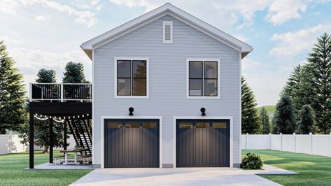 Garage Apartment Floor Plans 1 Bedroom, Second Level Deck, Barndo House, Garage Apartment Floor Plans, Garage Apartment Plan, Backyard Barn, Garage Guest House, Carriage House Plans, Garage Loft