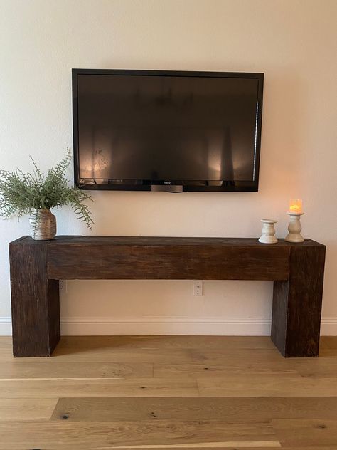 Shelf Under Tv, Console Table Rustic, Style Console Table, Media Table, Console Tables, Plant Holders, Console Table, Beams, Ships