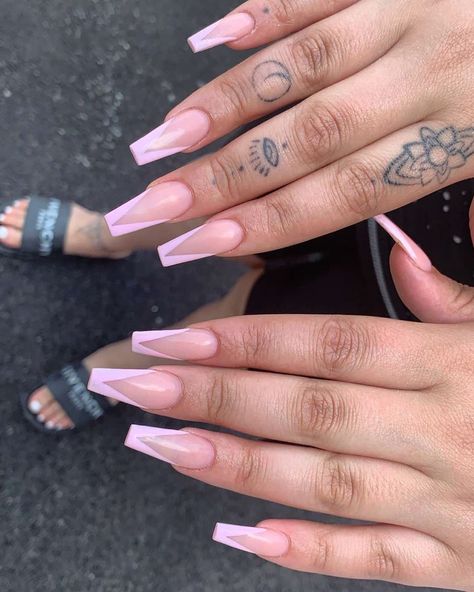 White Tips, Swarovski Nails, Coffin Nails Long, Nails Polish, Summer Acrylic Nails, French Tips, Pink Acrylic Nails, Coffin Nails Designs, Fire Nails