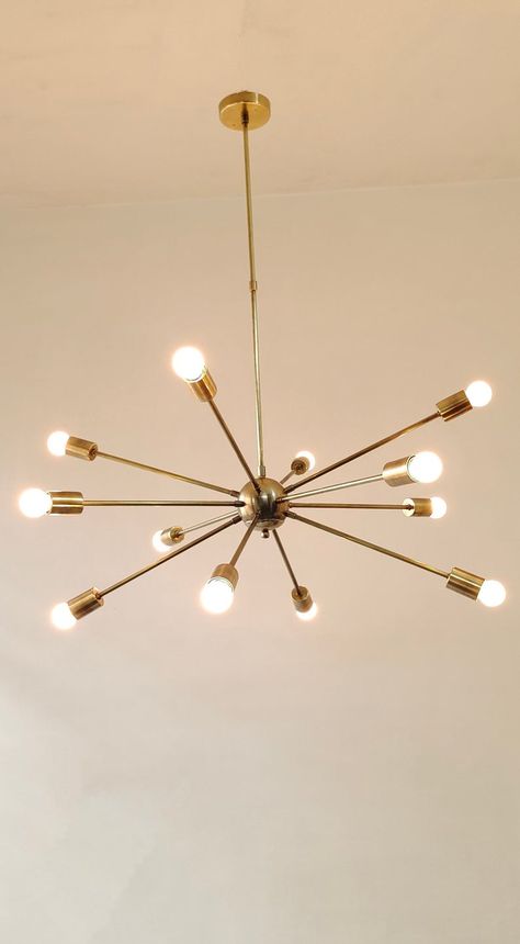 Mid Century Mod Chandelier, Modern Office Light Fixture, Mcm Dining Room Lighting, Midcentury Modern Lighting Fixtures, Mid Century Modern Gold Chandelier, Mid Century Modern Lighting Chandeliers, Mid Century Modern Pendant Lights, Mid Century Modern Dining Room Lighting, Sputnik Chandelier Dining Room