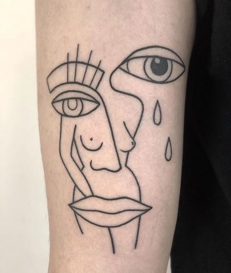 Ignorant Style Tattoo, Berlin Tattoo, Handpoke Tattoo, Doodle Tattoo, Line Art Tattoos, Abstract Face, Tattoo Flash Art, Abstract Tattoo, Simplistic Tattoos