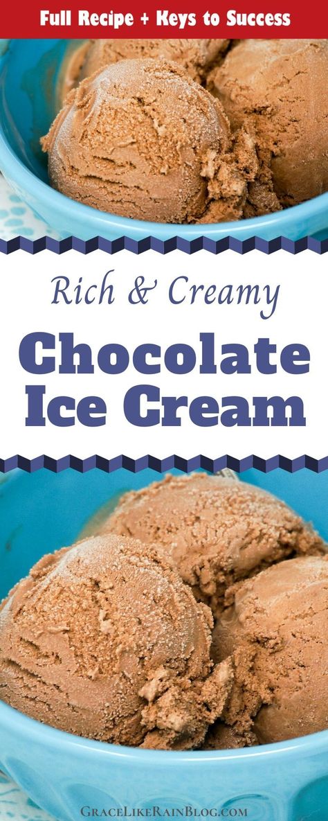 Homemade Chocolate Ice Cream is a summertime treat that the whole family is sure to love. This recipe features real chocolate and heavy cream to make a delicious and creamy ice cream that has a deep chocolate flavor. We're sharing the keys to success to ensure that you get perfect results every time. | Chocolate Ice Cream Recipe with ice cream maker | Ice Cream Machine Chocolate | Creamy Chocolate Ice Cream | Chocolate Ice Cream with Egg Yolks | Chocolate Ice Cream Cooked | #Chocolate #IceCream Creamy Chocolate Ice Cream Recipe, Ice Cream Maker Ice Cream, Homemade Ice Cream Maker, Homemade Chocolate Ice Cream, Ice Cream Recipes Machine, Chocolate Ice Cream Recipe, Ice Cream Chocolate, Ice Cream Mix, Ice Cream Mixture