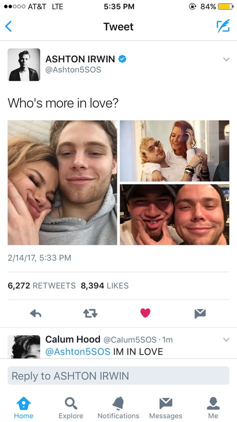 Definitely Cashton. I mean Calum commented the he's in love soooo 5sos Tweets, 5sos Preferences, 5sos Funny, 5sos Imagines, Forward Head Posture, 5sos Memes, 5sos 1d, Calum Thomas Hood, 5 Second Of Summer