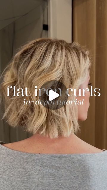 Curling A Bob With A Flat Iron, Curl Your Hair With A Flat Iron, Wavy Hair With A Flat Iron, Flat Iron Bend Waves, How To Style Hair With Flat Iron, How To Get Wavy Curls With Flat Iron, Hair With Flat Iron, Bob Curls Tutorial, How To Create Beach Waves With Flat Iron