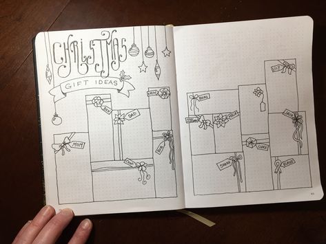 Bujo Gift Ideas Page, Bullet Journal Christmas Gift List, Bulit Journal Ideas, Christmas Bujo, Bullet Journal Christmas, December Bullet Journal, Organizator Grafic, Bullet Journel, Bullet Journal Key