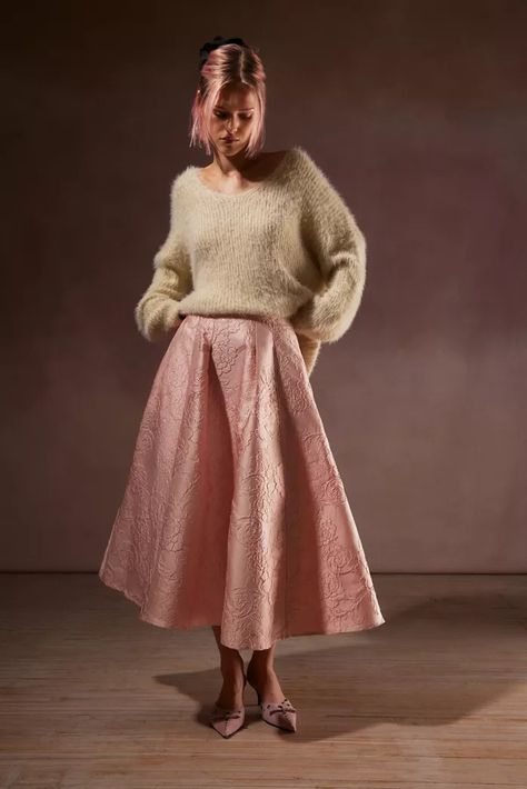 Women's Skirts: Denim, Midi + Mini | Urban Outfitters Skirts Satin, Satin Skirts, Midi Circle Skirt, Jacquard Midi Skirt, Ruffle Skirts, Pink Midi Skirt, Full Midi Skirt, Utility Skirt, Sister Jane