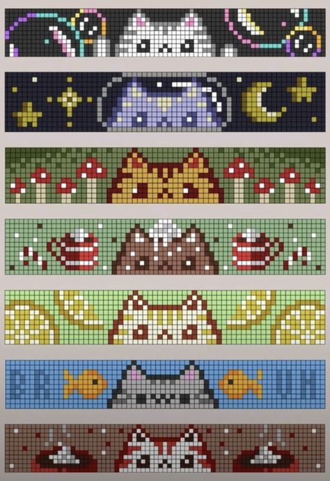 Pixel Grid Crochet, Grid Crochet, Pixel Grid, Grid Art, Crochet Dreams, Stitch Jewelry, Pixel Art Grid, Tapestry Crochet Patterns, Cute Bookmarks