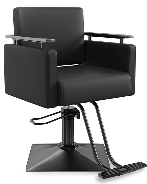 PRICES MAY VARY. Latest Design: Featuring a sleek all-black modern design, this chair brings a unique aesthetic suitable for various types of hair salons. Crafted with high-quality material, it is soft, breathable, durable, and can maintain its luster for extended periods Ergonomic Design: Designed with ergonomics in mind, this stylist chair features a semi-open design for the seat and backrest, providing extra comfort for clients during salon services. It also makes cleaning hair from the cushi All Black Salon, Stylist Chair, Salon Chairs, Hair Salons, Salon Services, Hydraulic Pump, Open Design, Unique Aesthetic, Cosmetology