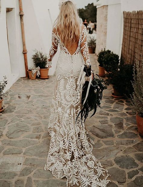 2 Pieces Long Sleeves Rustic Lace Elopement Mermaid Bridal Gown for Bride Western Themed Wedding Dress, Fringe Wedding Veil, Modern Western Wedding Dress, Boho Western Wedding Dress With Sleeves, Western Long Sleeve Wedding Dress, Long Sleeve Western Wedding Dress, Boho Western Wedding Dress, Cowboy Wedding Dress, Western Wedding Dress