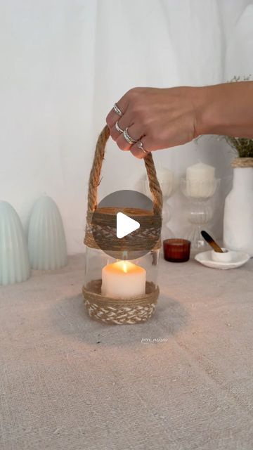 Lantern Handmade, Decoration Candles, Candle Tutorial, Diy Jar, Jar Lanterns, Jar Diy, Instagram Diy, Save For Later, Led Candles