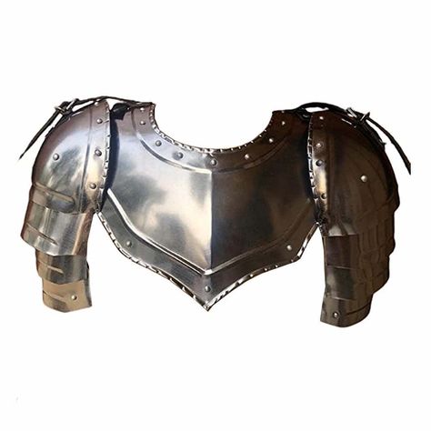 PRICES MAY VARY. ✔️★ YOUR MEDIEVAL ARM SHOULDER NECK PLATE BY AnNafi:- Natural Steel Finished (oiled), The Medieval Armor is made up of High Quality 18 gauge Steel with Historically accurate and authentic design. Armor is Fully Wearable.  ✔️★ PREMIUM QUALITY ADJUSTABLE LEATHER STRAPS:- The Iron Gorget Spaulders come with proper Adjustable Leather Straps, made from thick brown leather. Also the inside of the armor is coated with rust free paint for better and longer use for the customer. It is Su Spaulders Shoulder Armor, Larp Knight, Futuristic Punk, High Fae, Warrior Armor, Bow Drawing, Plate Armor, Shoulder Guard, Ren Faire Costume