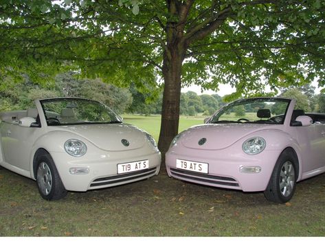 Slug Bug, Pink Cars, Volkswagen Beetle Convertible, Bug Car, Wedding Car Hire, Volkswagen New Beetle, Girly Car Accessories, Car Deco, Beetle Car