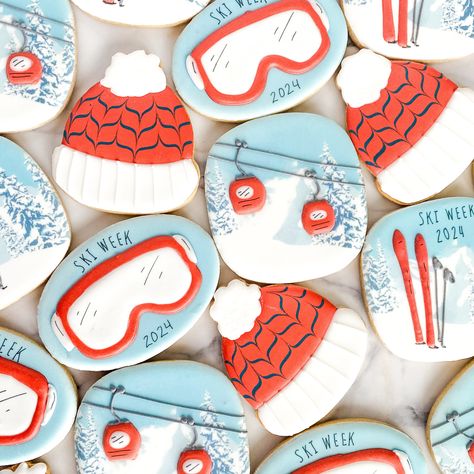 When ski week hits so hard you need to celebrate it with custom cookies! 🎿 🥽 #skiweek #customcookies #latergram #sugarcookies #sanfranciscofood #sanfranciscoevents #bayareaevents #cookiedecorating #spacecadetbakingco Snowboarding Cookies, Skiing Cookies, Ski Wedding, San Francisco Food, Retro Baby, Cookie Frosting, Vintage Ski, Cut Out Cookies, Custom Cookies