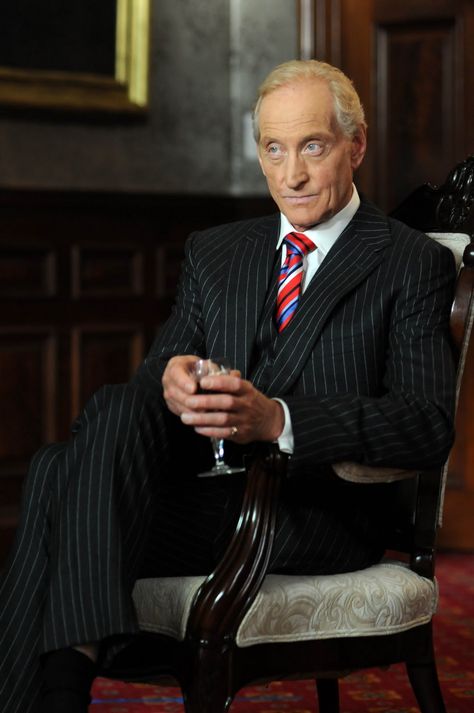 Charles Dance, in this classically elegant pinstriped ensemble.  The Whipped Cat Bespoke Tailors make Savile Row Quality Bespoke Suits for personal and corporate clients throughout the UK. Contact us now to book a consultation with one of our Travelling Tailors. Please call: 01728 726545 or email: enquiries@thewhippedcat.com Savile Row Suits, Bespoke Suits, Classic Menswear, Savile Row Tailoring, Charles Dance, British Gentleman, Bespoke Suit, Mens Fashion Classic, Savile Row