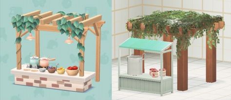 New Horizons/Pocket Camp - Jam Stand DIY Guide Boba Stand, Hokko Life, Popcorn Stand, Floor Designs, Apple Jam, Stand Ideas, Acnh Inspo, Island Design, Floor Design