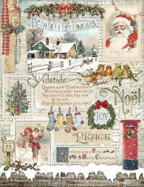 Free Christmas Printables Vintage, Xmas Images, Images Noêl Vintages, Christmas Scrapbook Paper, Handmade Journals Diy, Christmas Ephemera, Vintage Christmas Images, Christmas Journal, Free Printable Art