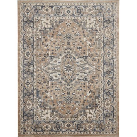 Nourison Concerto Bordered Traditional Beige/Grey 8'10" x 11'10" Area Rug - Walmart.com Beige Palette, Garden Rug, Blue And White Rug, Persian Garden, Farmhouse Area Rugs, Target Rug, Persian Design, Rug Ideas, Rug Beige