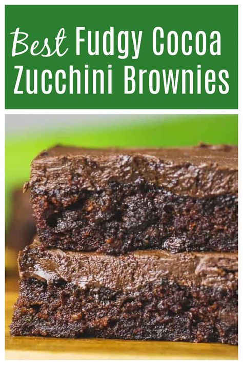 Chocolate Zucchini Brownies, Brownies Fudgy, Homemade Cake Recipes Chocolate, Brownie Recipes Healthy, Cookie Recipes From Scratch, Zucchini Brownies, Plain Cookies, Chocolate Fudge Frosting, Easy Chocolate Desserts