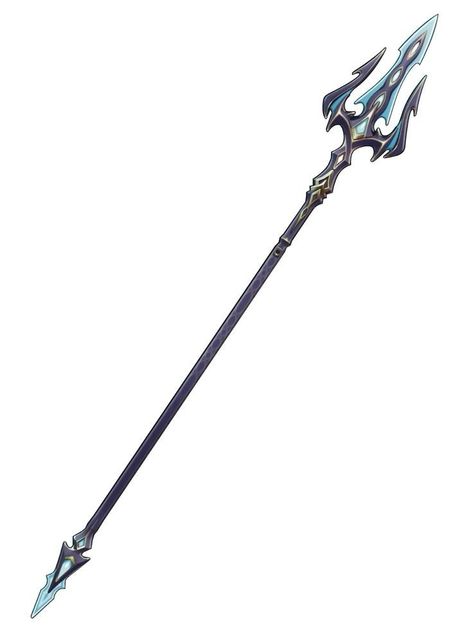 Sickles Concept Art, Anime Trident, Fantasy Trident, Fantasy Staff, Trident Design, Cybernetic Arm, Anime Blue Hair, Costume Design Sketch, Adventure Time Characters