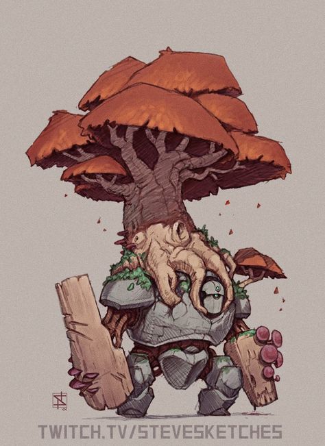 Tree Golem, Tree Monster, Funny Artwork, 2d Game Art, Monster Concept Art, Pixel Art Design, Concept Art Character, Creature Concept Art, Fantasy Concept Art