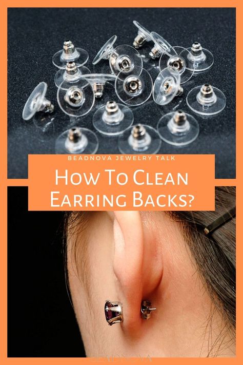 Knowing how to clean earring backs is essential if you want to keep your earrings clean. We will share how to clean different materials of earring backs. Click to know more. How To Wear 2 Earrings, Cleaning Earrings At Home, How To Clean Your Earrings, Cleaning Earrings, Jewelry Tips And Tricks, Jewelry 101, Clean Earrings, Male Accessories, Clean Jewelry