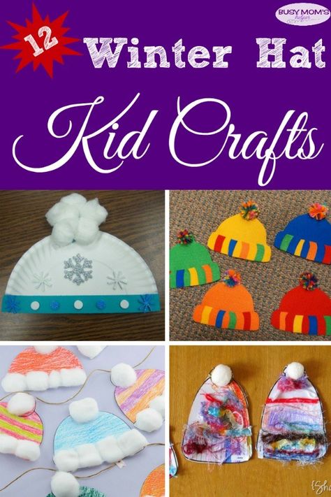 12 Winter Hat Kid Crafts #kidcrafts #wintercrafts #kidactivities #winter Winter Hat Craft For Kids, Winter Hat Craft For Toddlers, Winter Hat Craft Preschool, Tree Paper Craft, Preschool Hat, Winter Hat Craft, Snail Craft, Toddler Themes, January Crafts