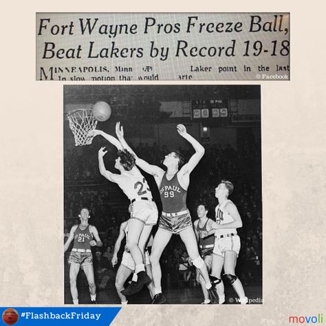 11/21/1950: The Fort Wayne Pistons beat the Minneapolis Lakers, in the lowest-scoring #NBA game ever (19-18), keeping the ball away from George Mikan by holding it without shooting for minutes at a time. This led to the adoption of the shot clock in 1954. #FlashbackFriday George Mikan, College Basketball Players, Jerry West, Ny Knicks, Nba Championships, Nba Logo, Basketball Drills, Basketball Leagues, Ncaa Basketball