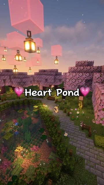 Audiauna on Instagram: "Minecraft Heart Pond 🩷 I like this build a lot but I think I could have added custom trees, that would have looked cool w it too (: #minecraft#minecraftbuilds #minecraftbuild" Minecraft Heart Pond, Pond Minecraft, Minecraft Heart, My Little Pony, Minecraft, Trees, Building, Instagram