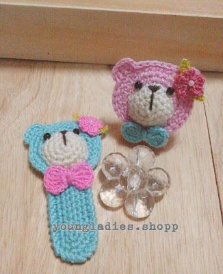 Crochet Bear Applique, Bear Applique, Crochet Cord, Crochet Cable, Cord Holder, Mini Crochet, Crochet Afghans, Cable Tie, Applique Pattern