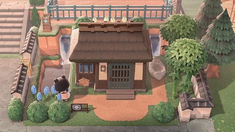 Yuhe (Yudam from MOOPshima) on Instagram: “The only other traditional Japanese house on my island! This one belongs to Snake (fun fact: he is my absolute favorite) but Agnes is…” Japanese House Animal Crossing, Acnh Kabuki House, Acnh Japanese Temple, Japanese Animal Crossing, Japanese Farm Animal Crossing, Acnh Rural Japanese Island, Animal Crossing Japanese, Animal Crossing Entrance, Japanese House Exterior