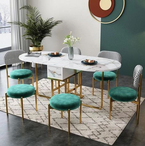 Dining Room Desk, Living Room Furniture Inspiration, Dinner Table Set, Space Saving Dining Table, Dinning Table Set, Foldable Dining Table, Dining Table And Chair, Wardrobe Interior Design, Dining Room Table Decor